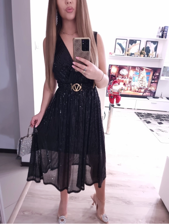 Sukienka VELVET MIDI cekiny