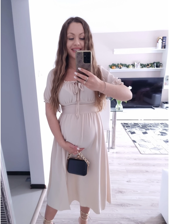 Sukienka ESTERA taliowana midi z rozcięciem 04 Sukienka ESTERA taliowana midi z rozcięciem 04