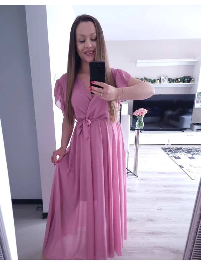 Sukienka AMARENO MAXI cukierkowy roz Sukienka AMARENO MAXI cukierkowy roz