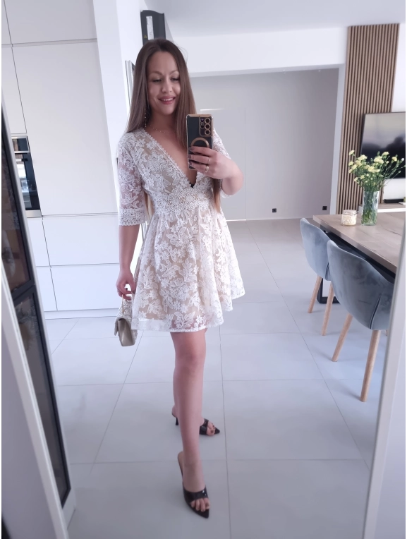 Sukienka LEA koktajlowa rozmiar M koronkowa