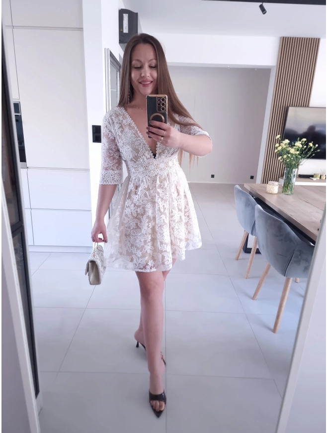 Sukienka LEA koktajlowa rozmiar M koronkowa