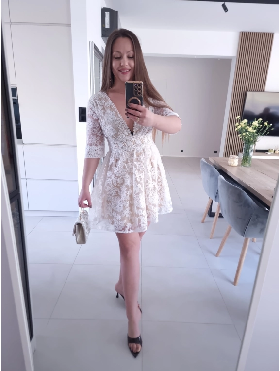 Sukienka LEA koktajlowa rozmiar M koronkowa