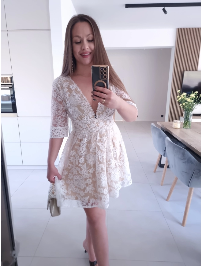 Sukienka LEA koktajlowa rozmiar M koronkowa