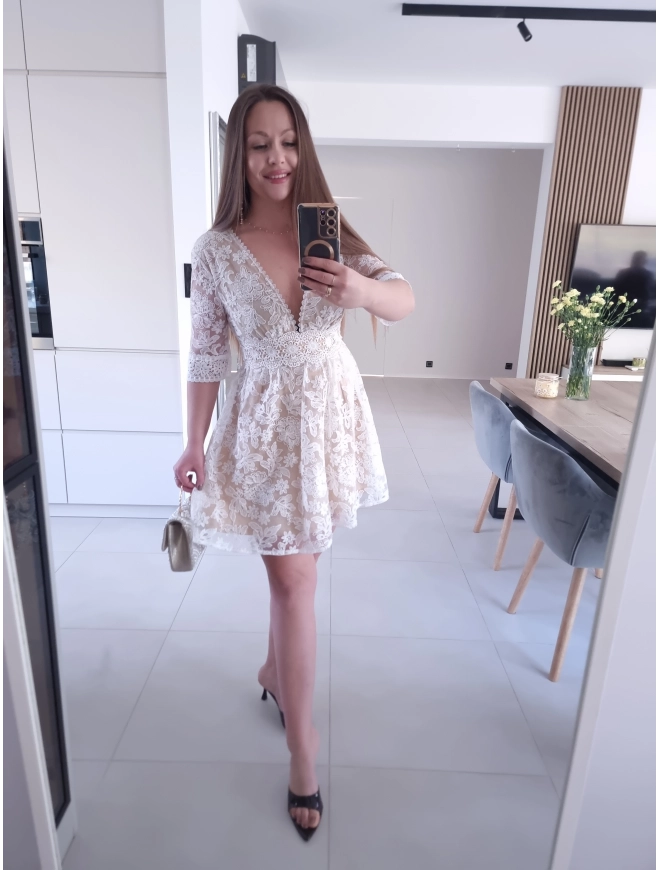 Sukienka LEA koktajlowa rozmiar M koronkowa
