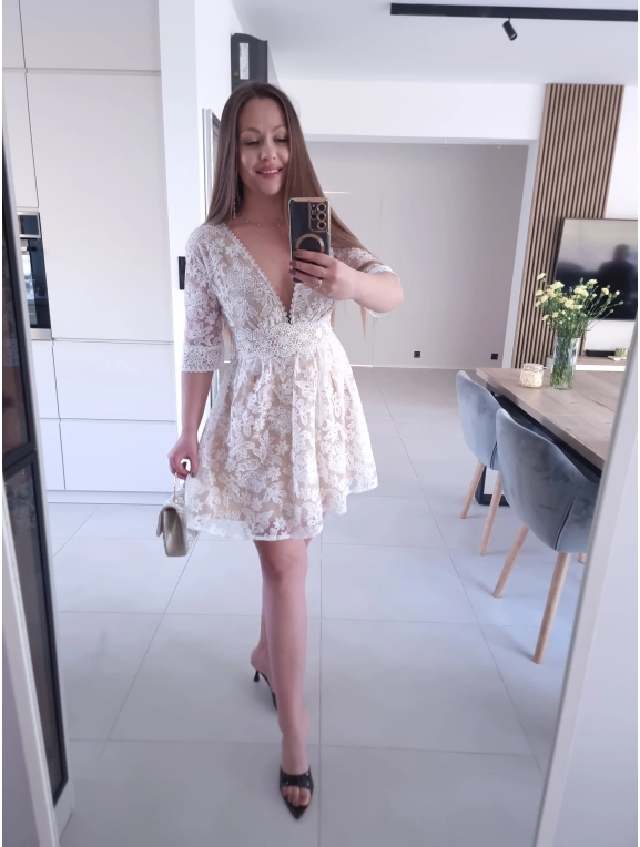 Sukienka LEA koktajlowa rozmiar M koronkowa