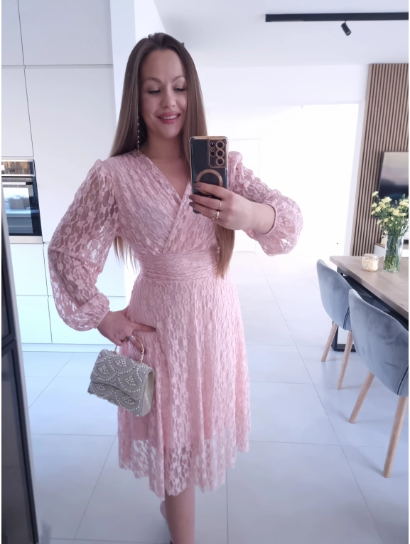 Sukienka IRIS róż koktajlowa M L XL