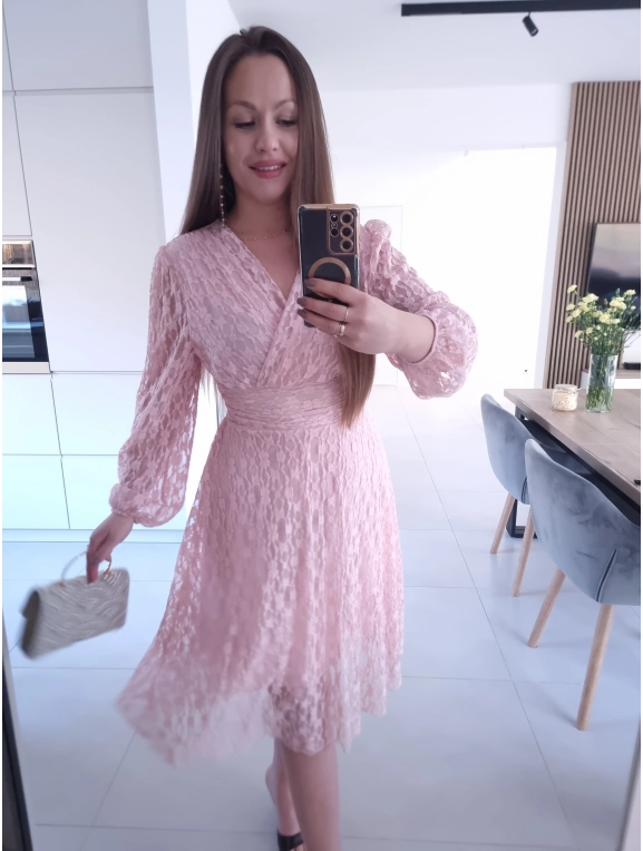 Sukienka IRIS róż koktajlowa M L XL