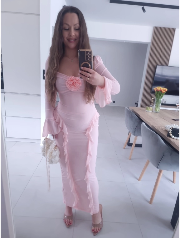 Sukienka maxi ISAMA siateczkowa ciążowa wieczorowa