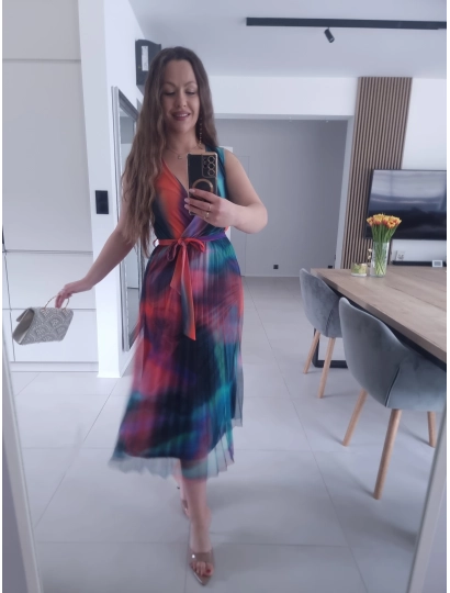 Sukienka NELA plisowana siateczkowa midi S M L