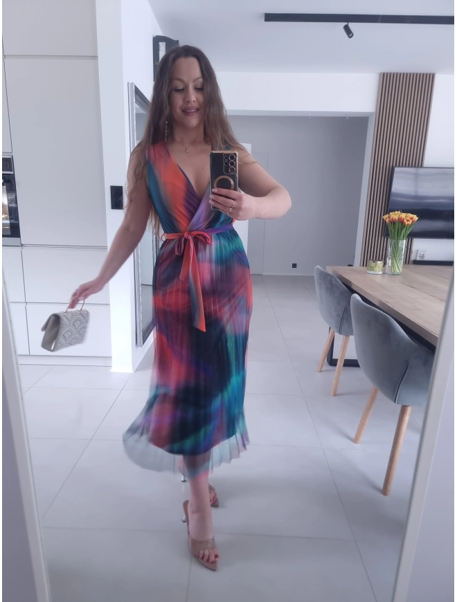 Sukienka NELA plisowana siateczkowa midi S M L