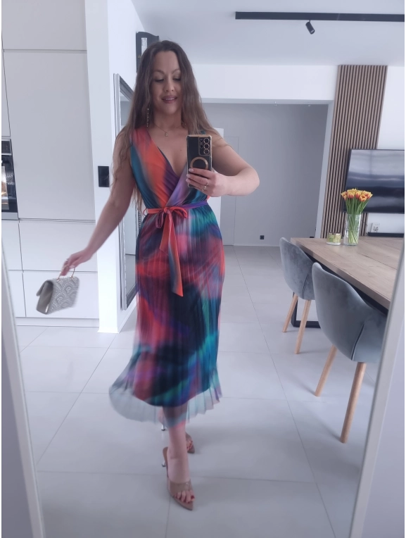 Sukienka NELA plisowana siateczkowa midi S M L