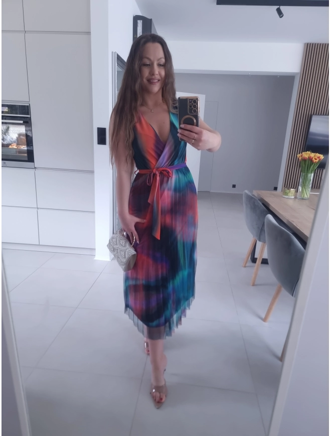 Sukienka NELA plisowana siateczkowa midi S M L