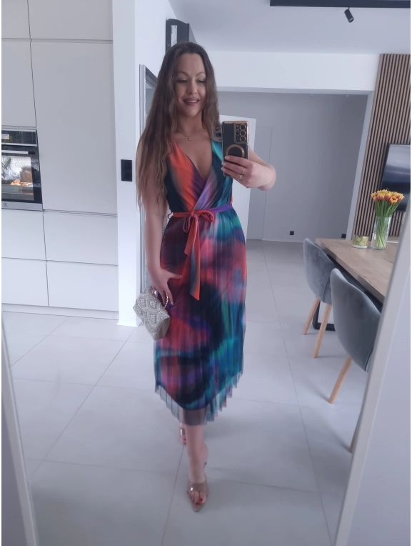 Sukienka NELA plisowana siateczkowa midi S M L