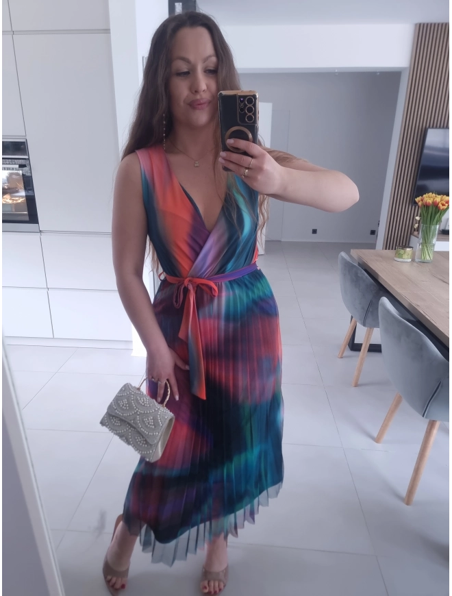 Sukienka NELA plisowana siateczkowa midi S M L