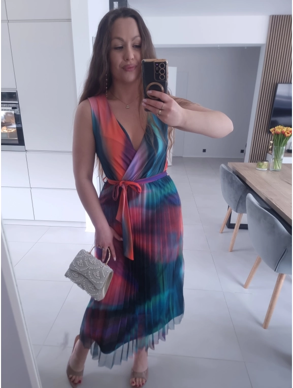 Sukienka NELA plisowana siateczkowa midi S M L