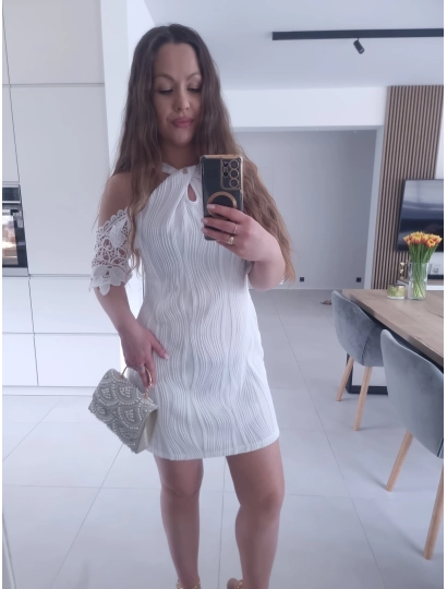 Sukienka ANNA koronka koktajlowa trapezowa