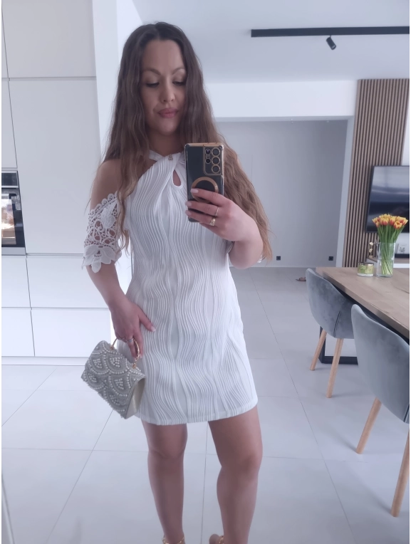 Sukienka ANNA koronka koktajlowa trapezowa