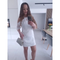 Sukienka ANNA koronka koktajlowa trapezowa