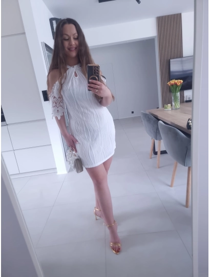 Sukienka ANNA koronka koktajlowa trapezowa