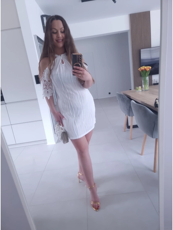 Sukienka ANNA koronka koktajlowa trapezowa