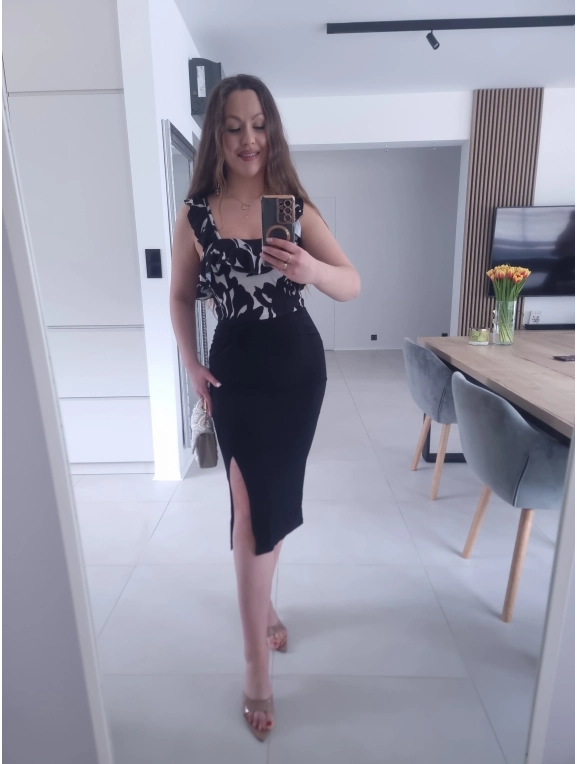 Sukienka ANETTA marszczona midi koktajlowa S M L