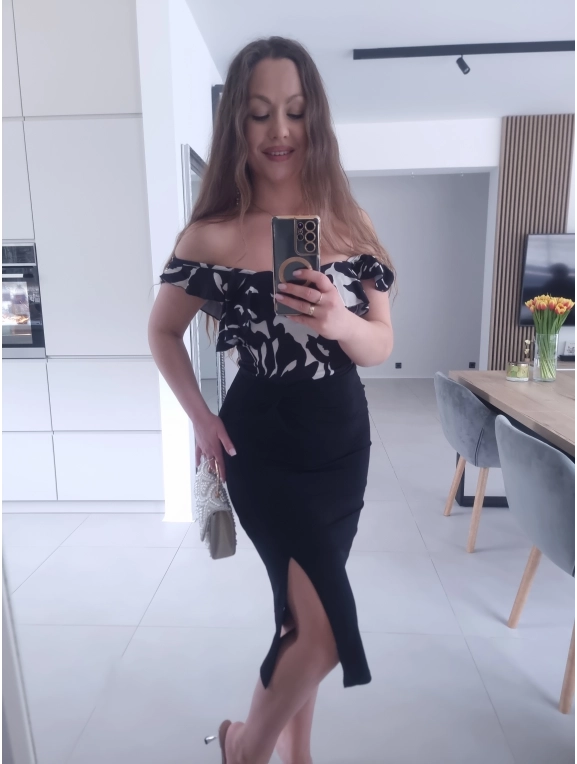 Sukienka ANETTA marszczona midi koktajlowa S M L