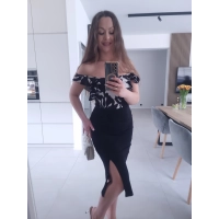 Sukienka ANETTA marszczona midi koktajlowa S M L