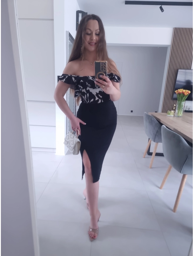 Sukienka ANETTA marszczona midi koktajlowa S M L