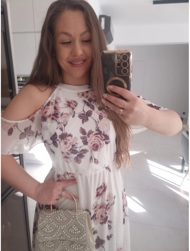 Sukienka siateczkowa ELLA maxi koktajlowa S M L