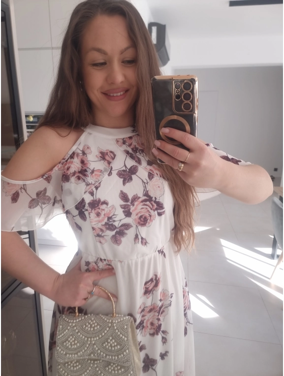 Sukienka siateczkowa ELLA maxi koktajlowa S M L