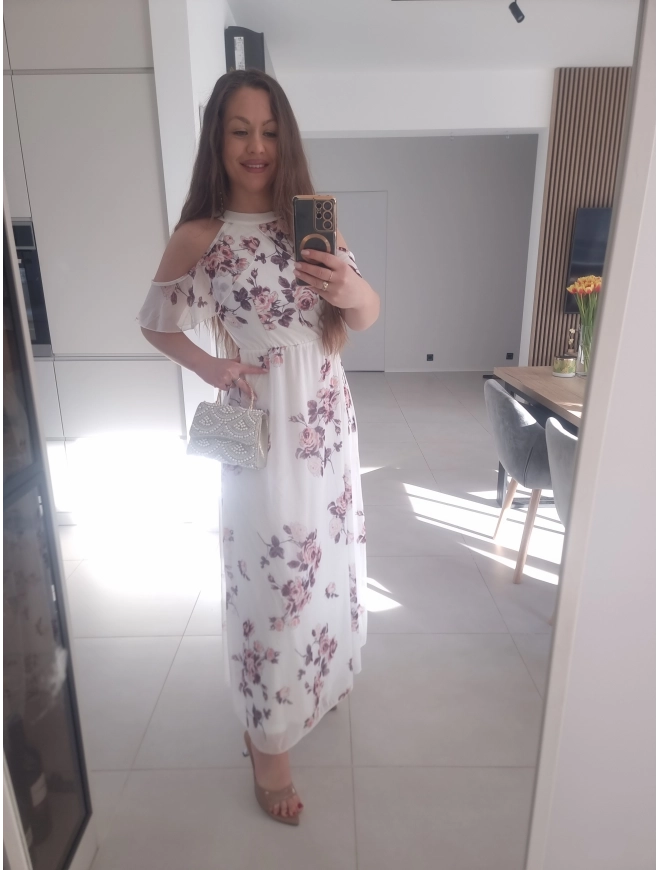 Sukienka siateczkowa ELLA maxi koktajlowa S M L