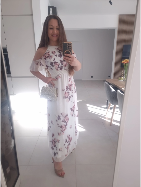 Sukienka siateczkowa ELLA maxi koktajlowa S M L