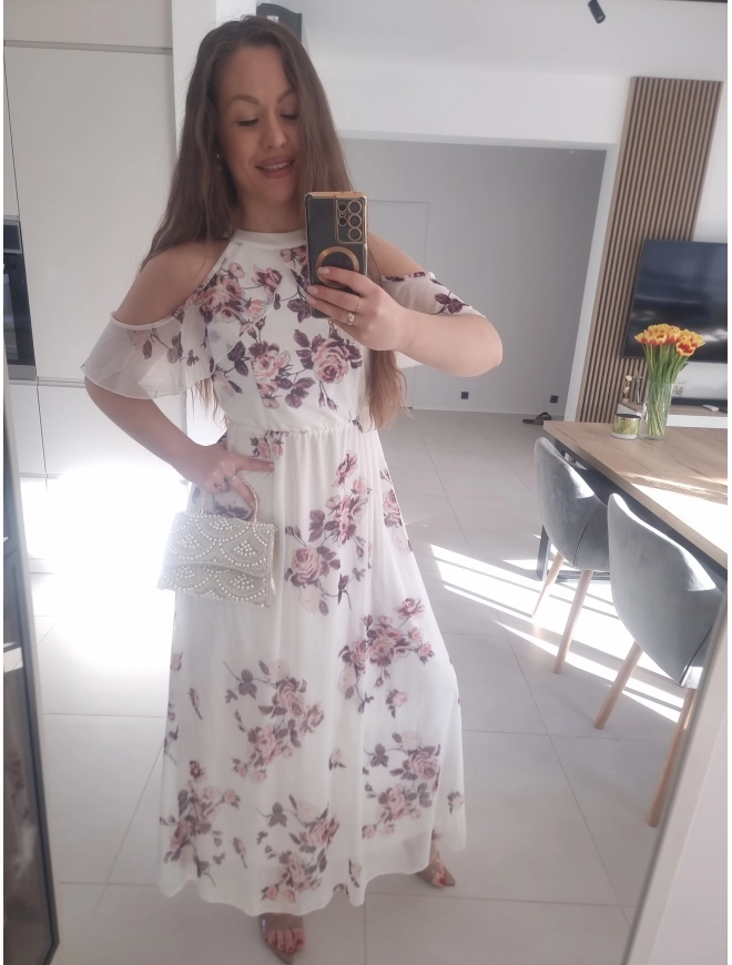 Sukienka siateczkowa ELLA maxi koktajlowa S M L