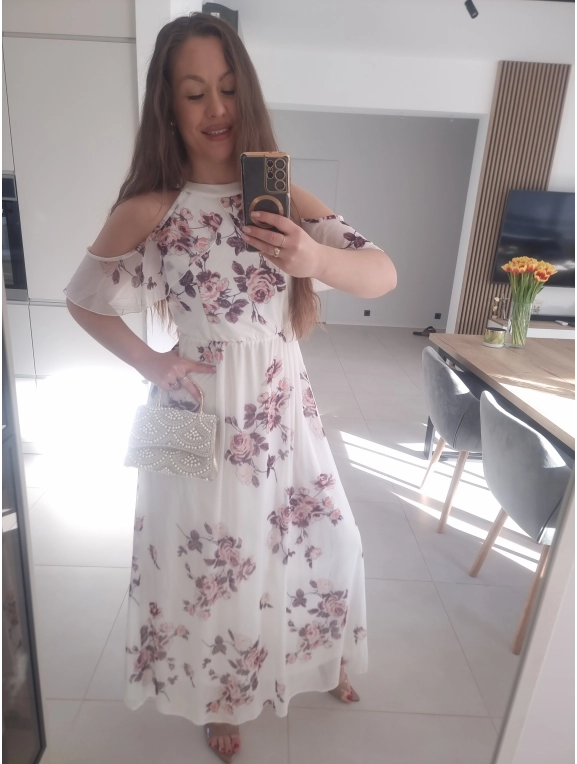 Sukienka siateczkowa ELLA maxi koktajlowa S M L