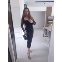 Sukienka koronkowa czarna midi M