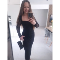 Sukienka koronkowa czarna midi M