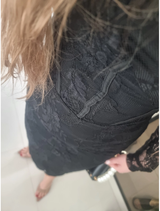 Sukienka koronkowa czarna midi M