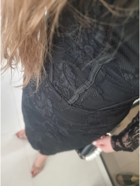 Sukienka koronkowa czarna midi M