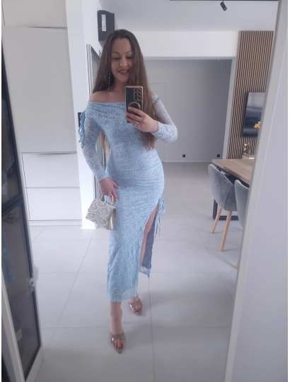 Sukienka KIM błękit ciążowa koktajlowa M L na komunie/wesele