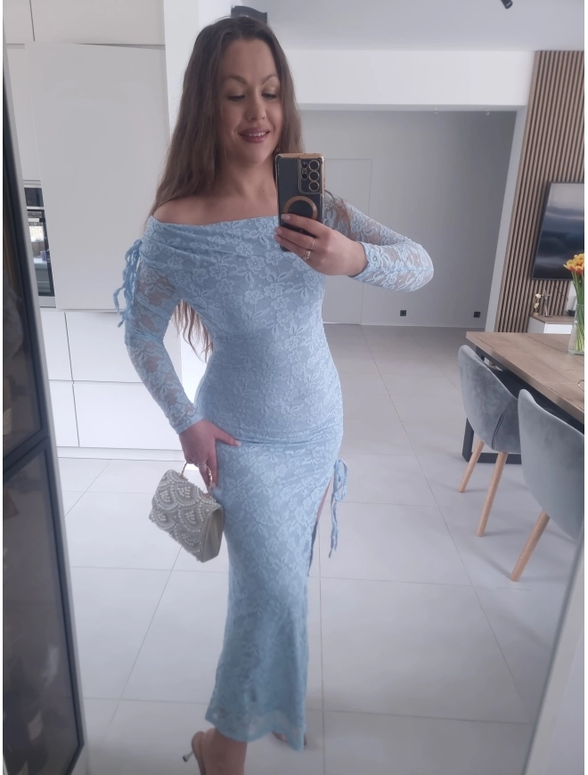 Sukienka KIM błękit ciążowa koktajlowa M L na komunie/wesele