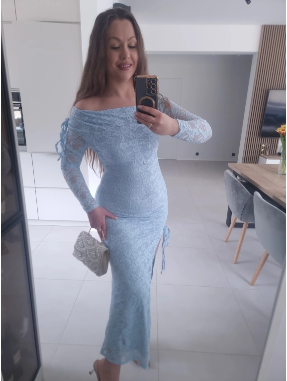 Sukienka KIM błękit ciążowa koktajlowa M L na komunie/wesele