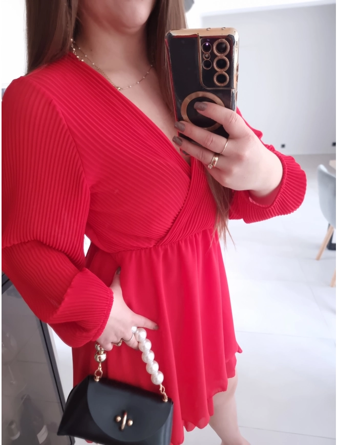 Sukienka TINA RED koktajlowa elegancka