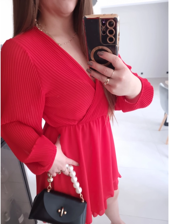 Sukienka TINA RED koktajlowa elegancka