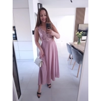 Sukienka CHARLOTTA MAXI na wesele komunie z koronką elegancka