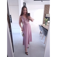 Sukienka CHARLOTTA MAXI na wesele komunie z koronką elegancka