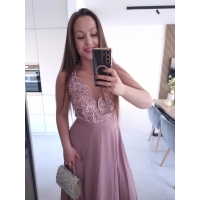 Sukienka CHARLOTTA MAXI na wesele komunie z koronką elegancka