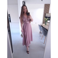 Sukienka CHARLOTTA MAXI na wesele komunie z koronką elegancka