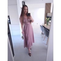 Sukienka CHARLOTTA MAXI na wesele komunie z koronką elegancka