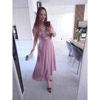 Sukienka CHARLOTTA MAXI na wesele komunie z koronką elegancka