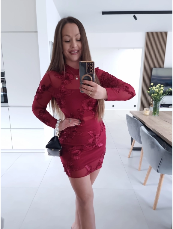 Sukienka DIANA RED siateczkowa S M L